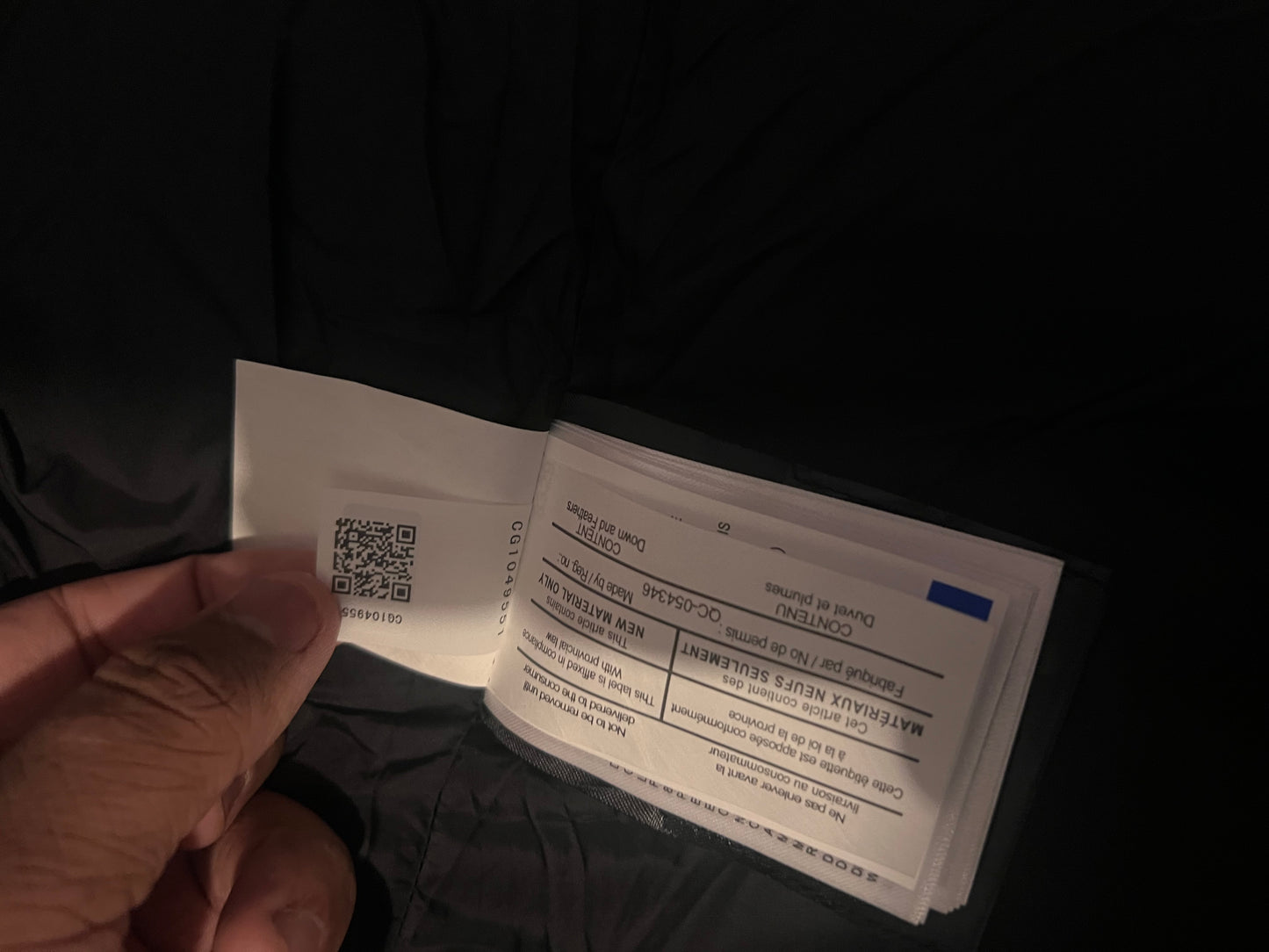 C goose Puffer black badge with fur