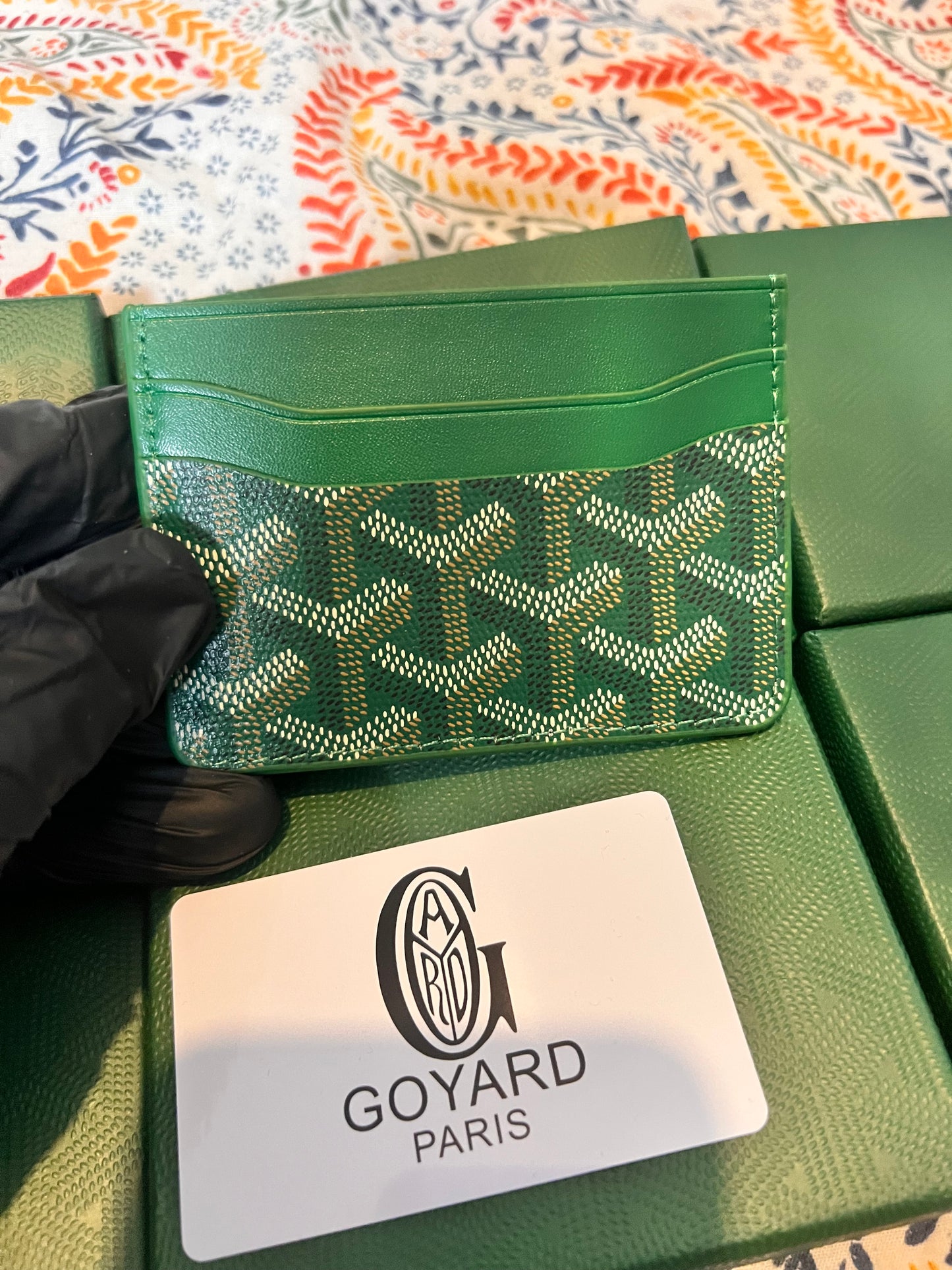 Green Card Holder With Box